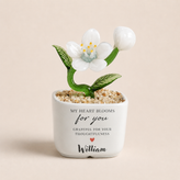 Glass Plant Pot – Personalized Name Mini Flower or Cactus Ornament, Teacher Appreciation Gift & Desk Decoration