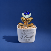 Glass Plant Pot – Personalized Name Mini Flower or Cactus Ornament, Teacher Appreciation Gift & Desk Decoration