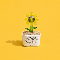 Glass Plant Pot – Personalized Name Mini Flower or Cactus Ornament, Teacher Appreciation Gift & Desk Decoration