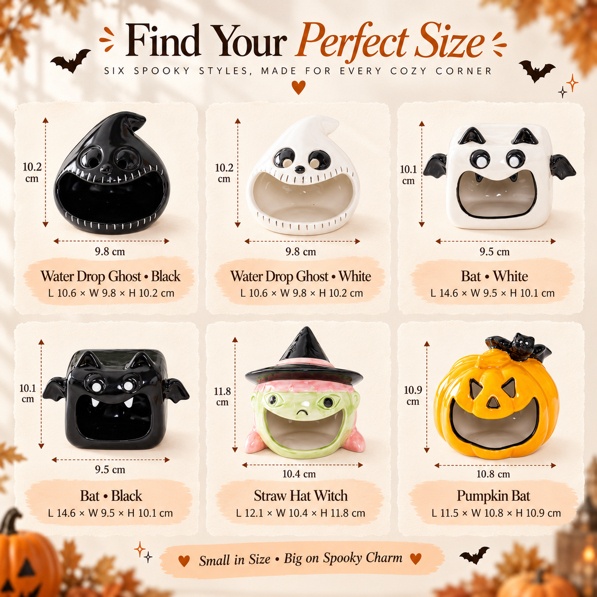 Halloween Ghost Pumpkin Ceramic Candle Holder / Lantern