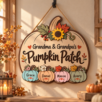 Personalized Pumpkin Patch Sign for Grandma & Grandpa