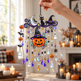 Halloween Pumpkin Witch Hat Wind Chime, Spooky Hanging Home Room Decor