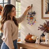 Halloween Pumpkin Witch Hat Wind Chime, Spooky Hanging Home Room Decor