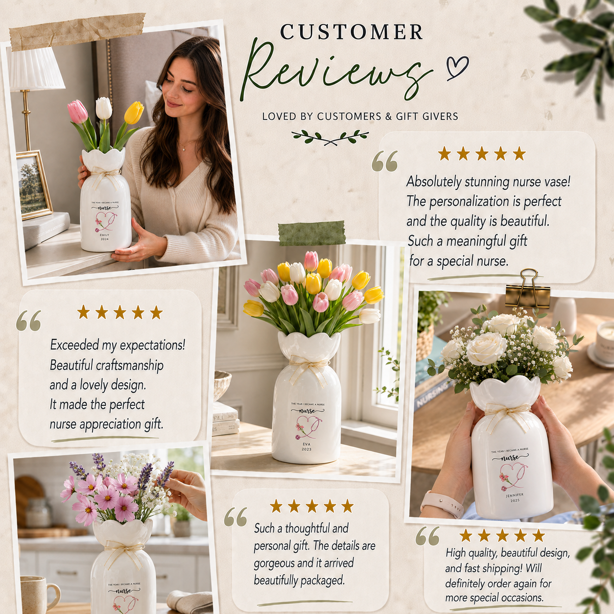 Custom Nurse Vase – Personalized Nurse Graduation Gift, RN Pinning Ceremony Gift & Custom Doctor Vase