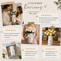 Custom Wedding Gifts Flower Vase – Personalized Engagement & Newlywed Couple Gift