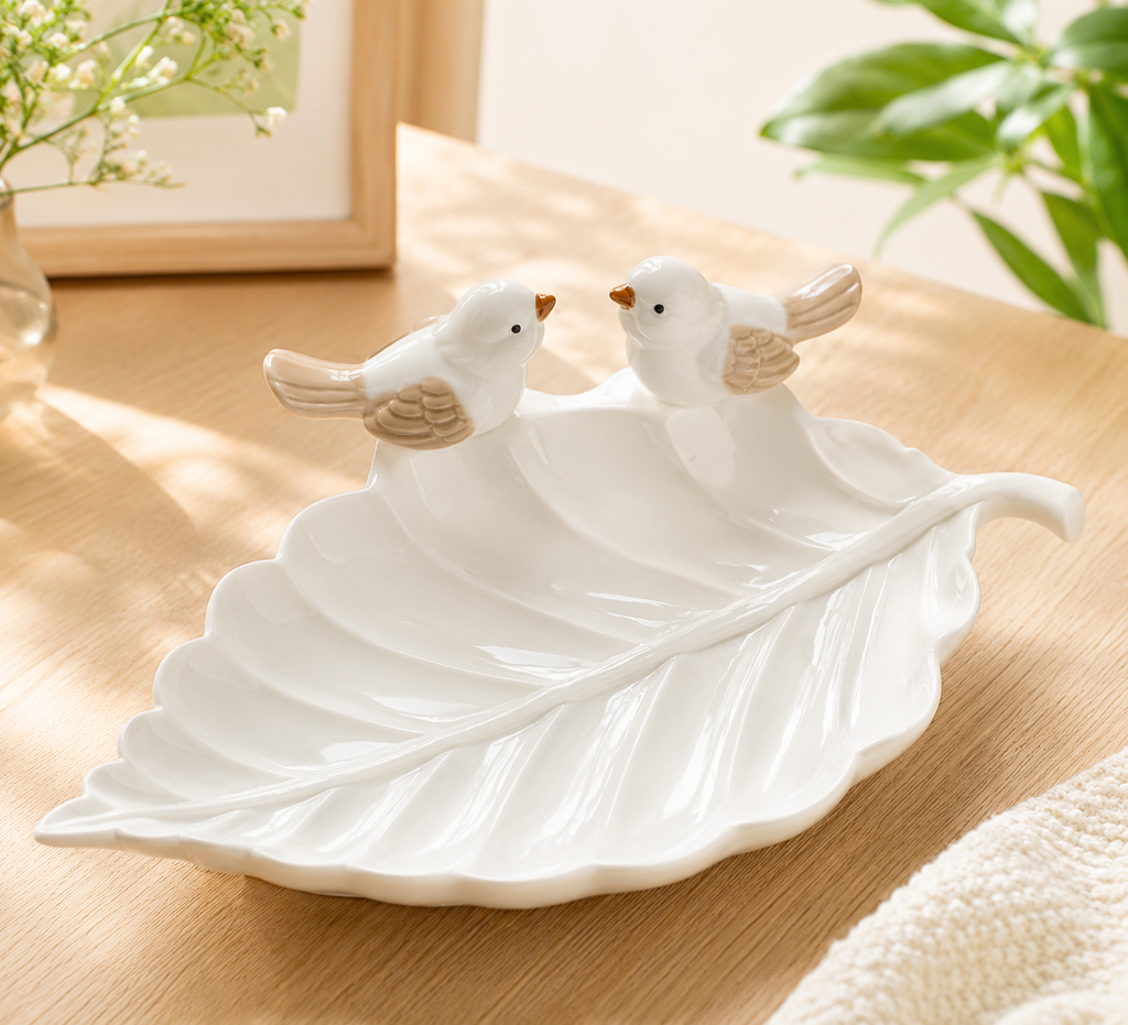 Handcrafted Bird Ceramic Ring Dish – Cute Jewelry Trinket Tray