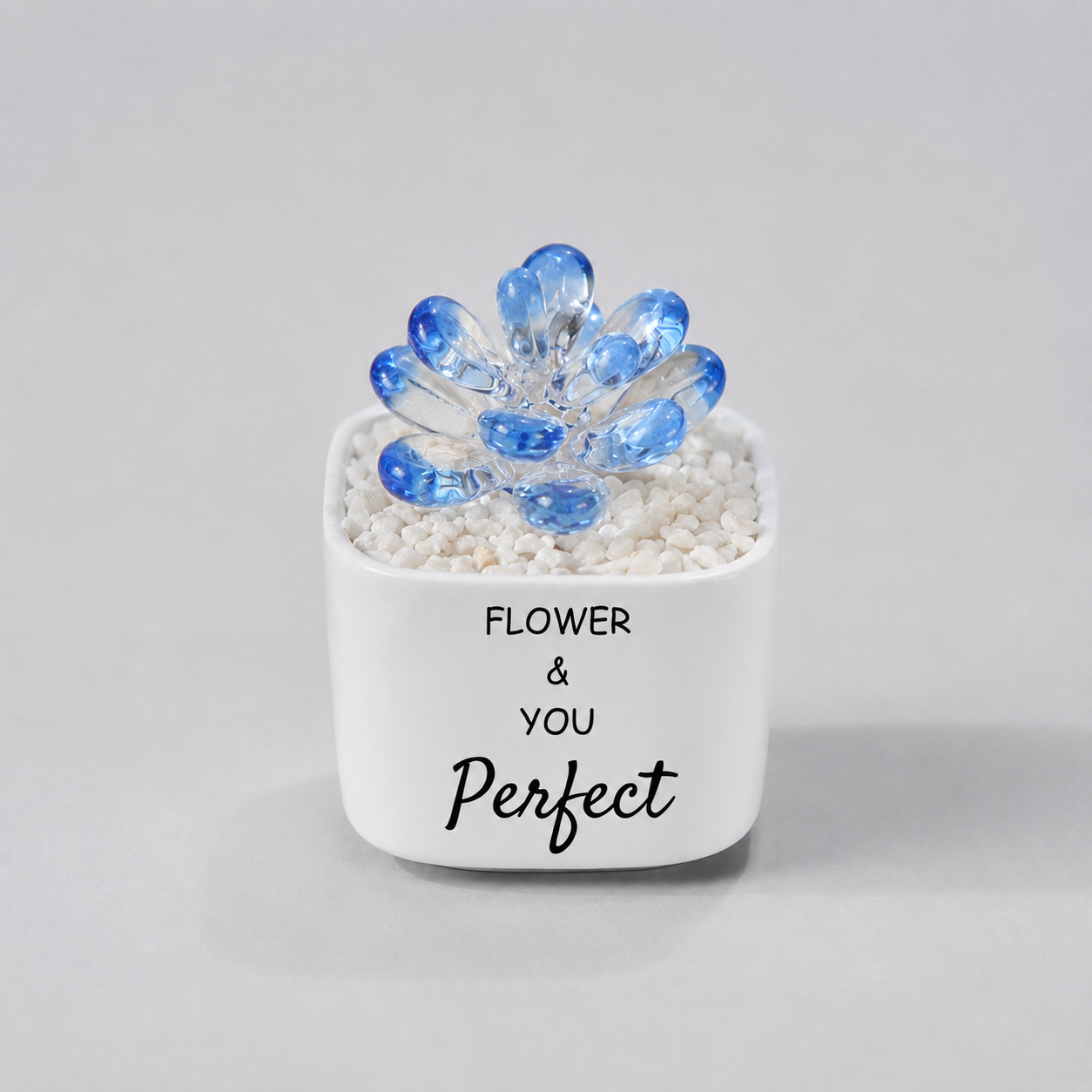 Glass Plant Pot – Personalized Name Mini Flower or Cactus Ornament, Teacher Appreciation Gift & Desk Decoration