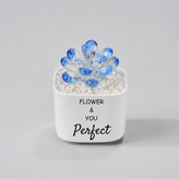 Glass Plant Pot – Personalized Name Mini Flower or Cactus Ornament, Teacher Appreciation Gift & Desk Decoration