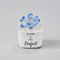 Glass Plant Pot – Personalized Name Mini Flower or Cactus Ornament, Teacher Appreciation Gift & Desk Decoration