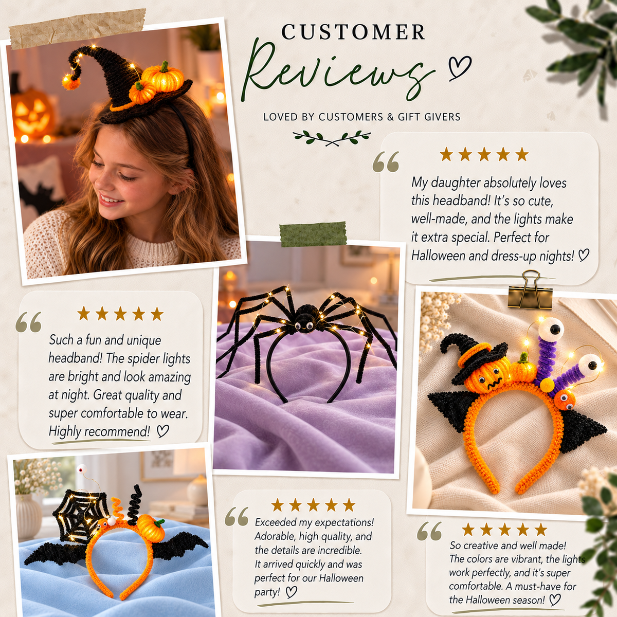 Halloween Headband with LED & Halloween Hair Accessories