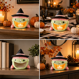 Halloween Ghost Pumpkin Ceramic Candle Holder / Lantern