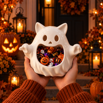 Halloween Ghost Candy Bowl – Cute Spooky Treat Holder for Halloween Displays