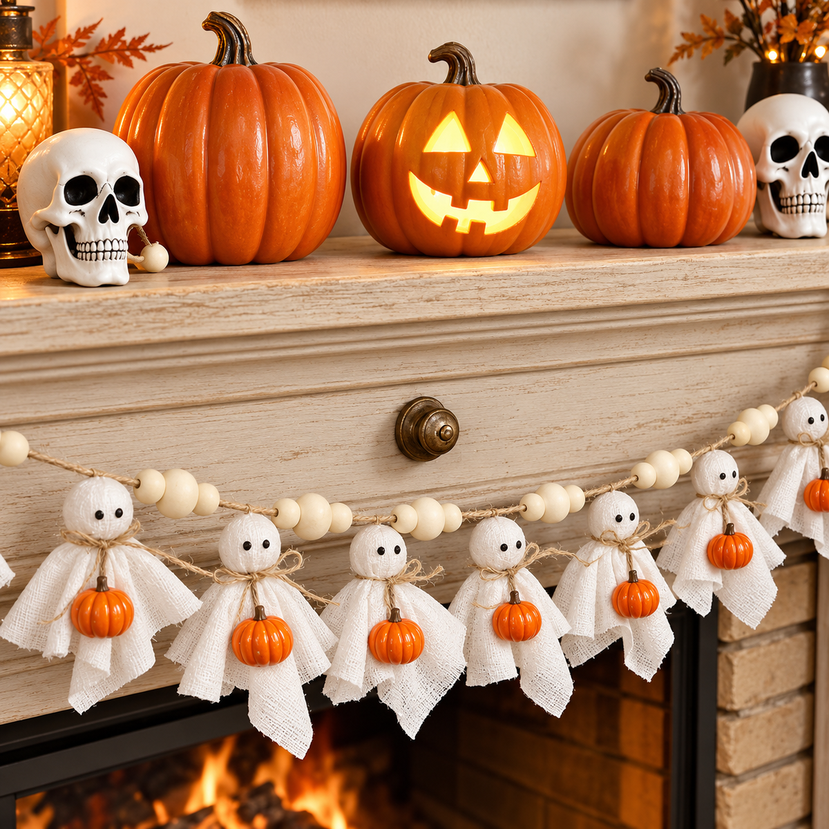 Halloween Ghost Garland / Mantel Hanging Decoration
