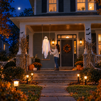 Hanging Glowing Ghost Light for Spooky Halloween Decoration