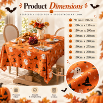 Spooky Halloween Witch Bat Pumpkin Tablecloth Decor