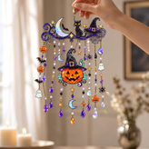 Halloween Pumpkin Witch Hat Wind Chime, Spooky Hanging Home Room Decor