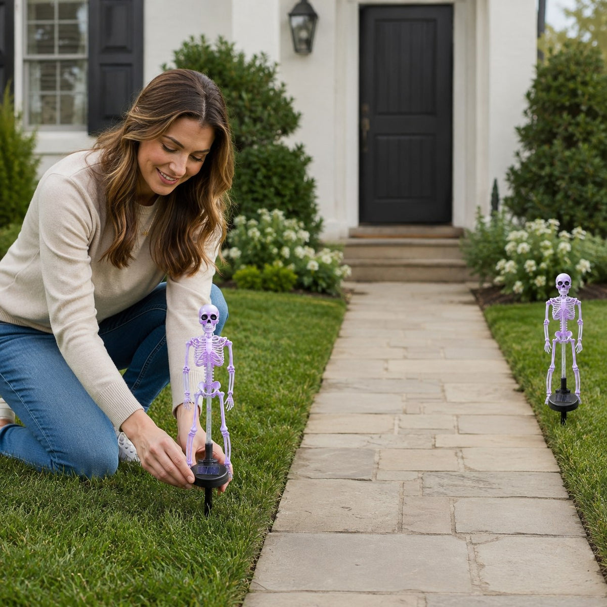 Halloween Skeleton Light | Porch Light, Garden Light, Spooky Lights
