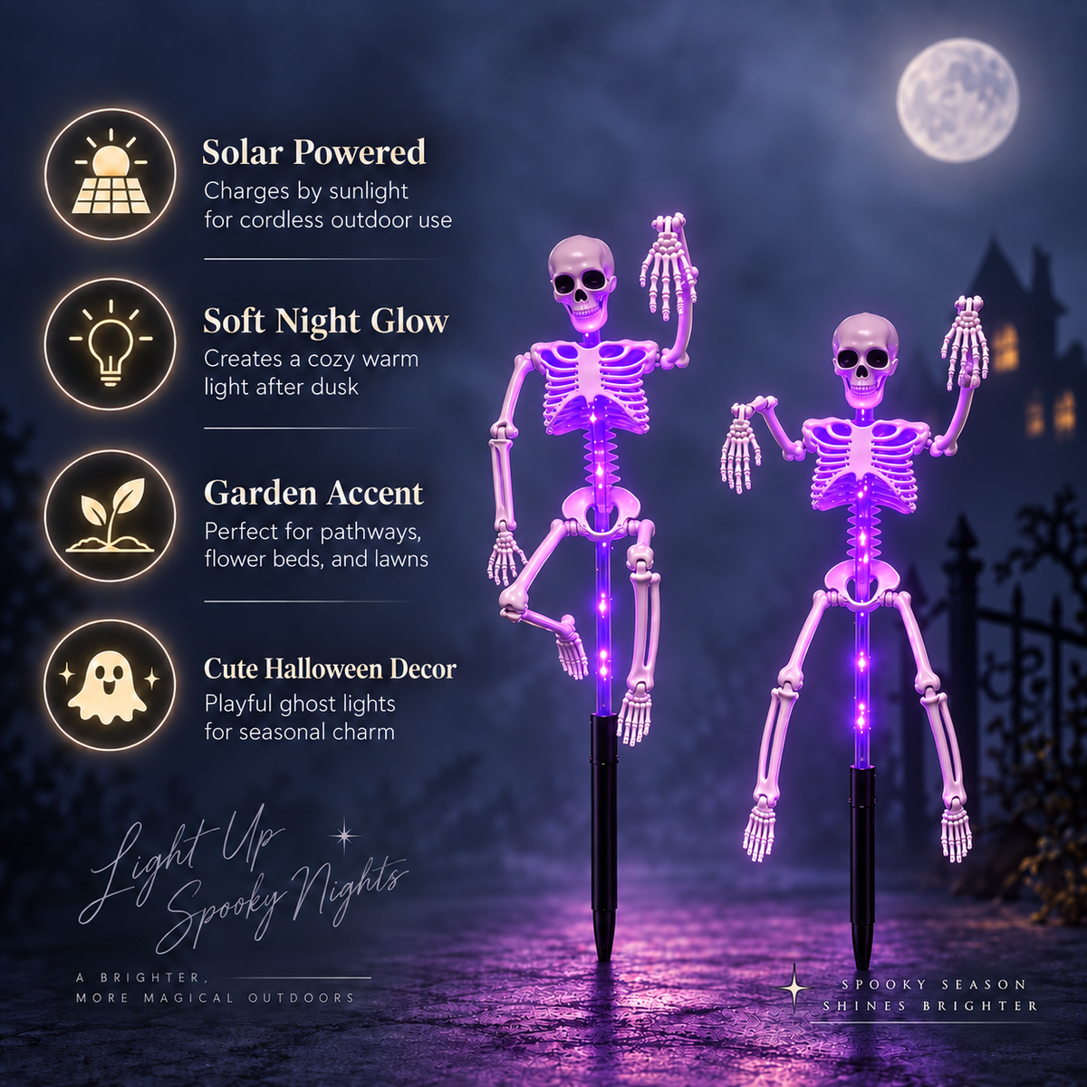 Halloween Solar Powered Skeleton Light | Porch Light, Garden Light, Spooky Lights