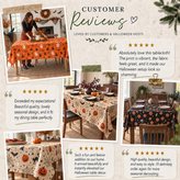 Spooky Halloween Witch Bat Pumpkin Tablecloth Decor