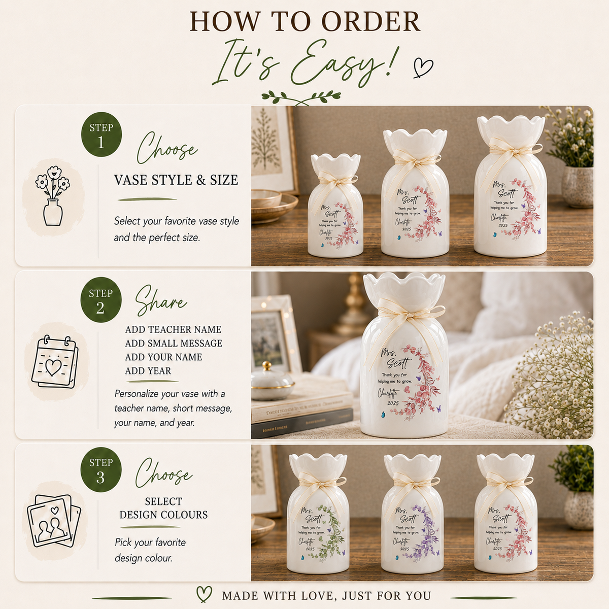 Custom Flower Pot Thank You for Helping Me Grow – Personalized Teacher Appreciation Gift