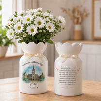 Custom University Vase – Personalized College Graduation Gift, Class of 2026 Keepsake