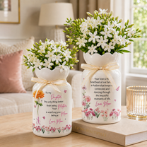 Personalized Daughter Flower Vase – Custom Mother Daughter Keepsake Gift