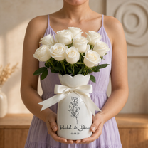 Custom Wedding Gifts Flower Vase – Personalized Engagement & Newlywed Couple Gift