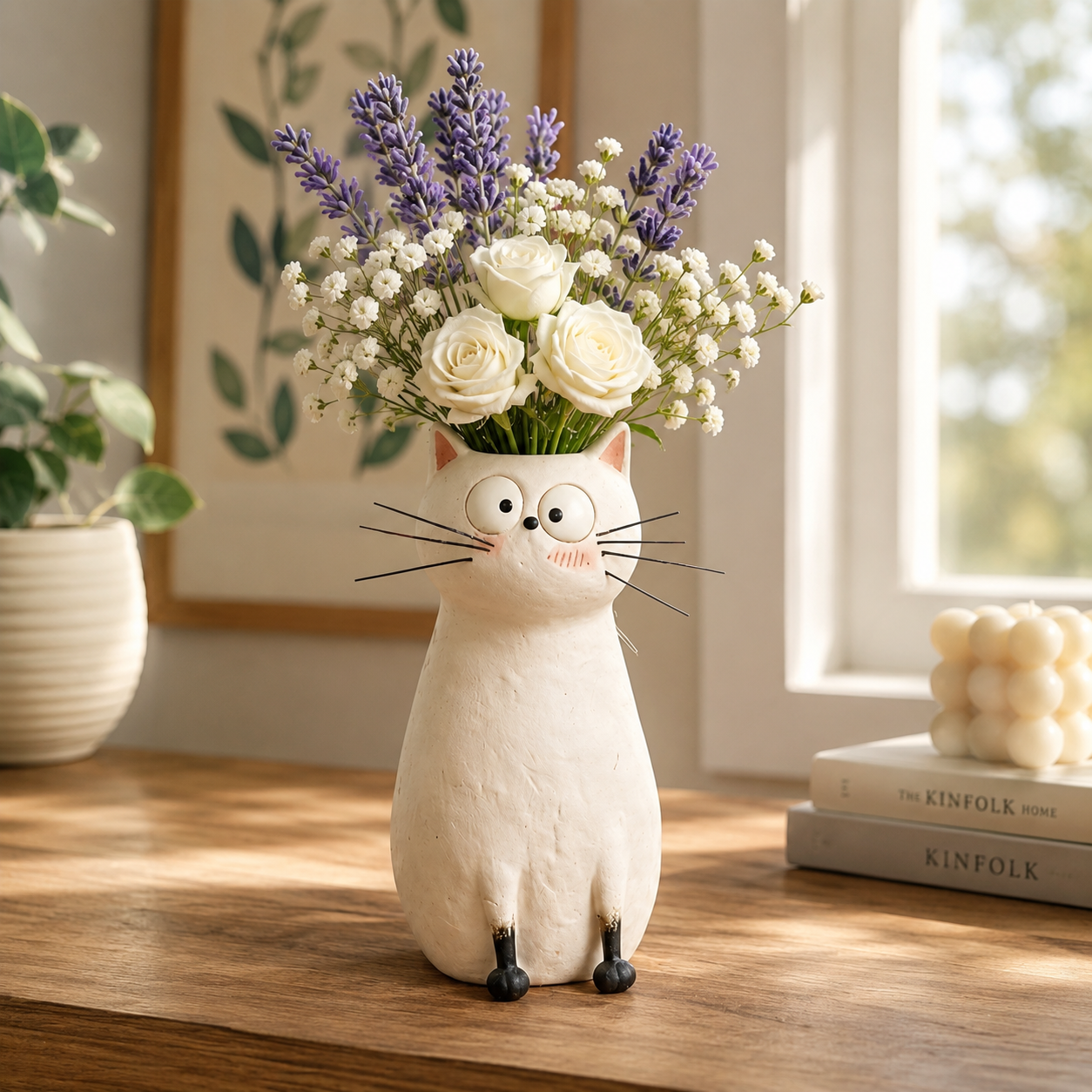 Quirky Cat Vase – Unique Cat Lover Gift & Whimsical Home Décor Accent