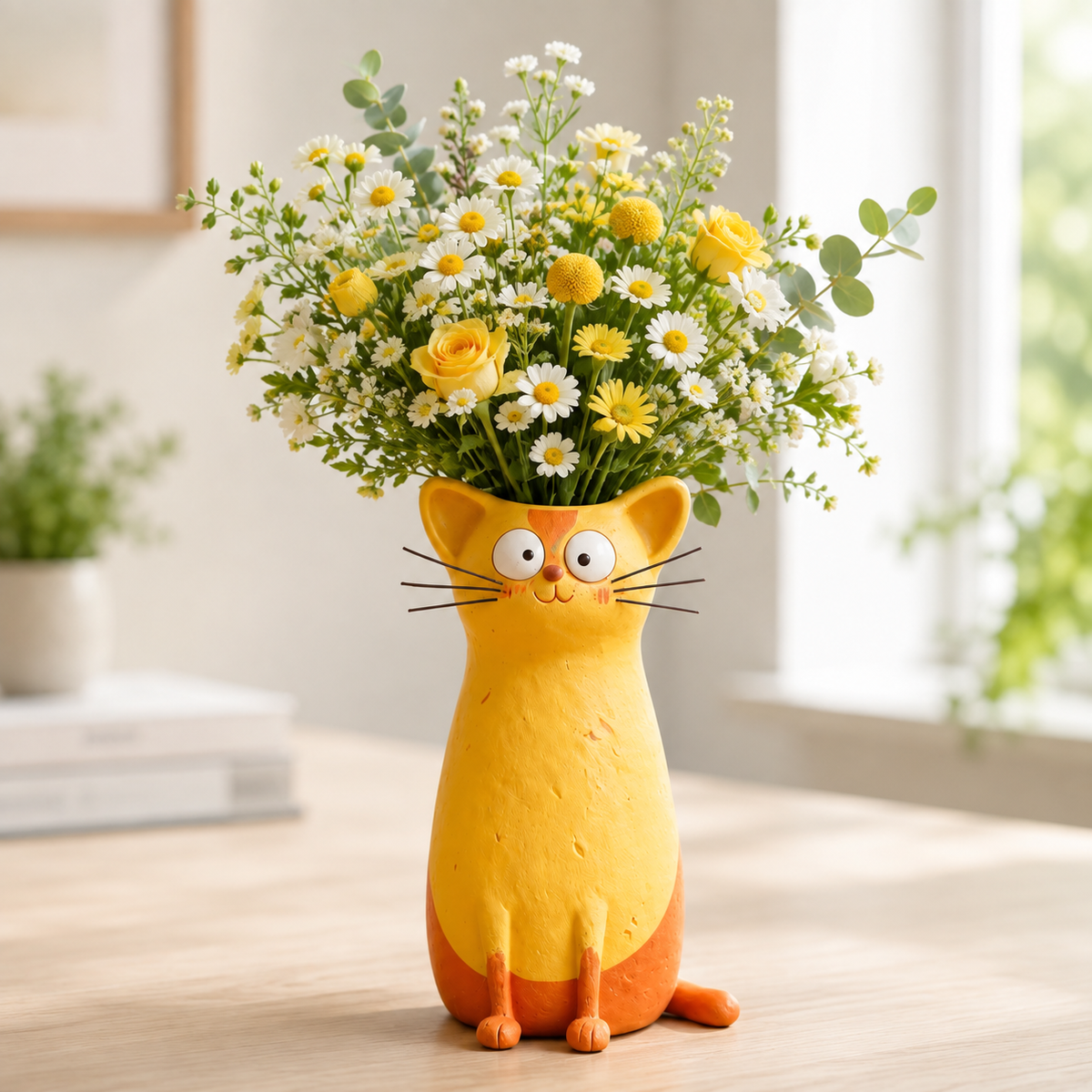 Quirky Cat Vase – Unique Cat Lover Gift & Whimsical Home Decor Accent