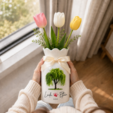 Personalized 9th Anniversary Willow Tree Flower Vase – Custom Ceramic Anniversary Gift for Wife & Couples