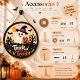 Personalized Patchwork Ghost Wooden Door Hanger
